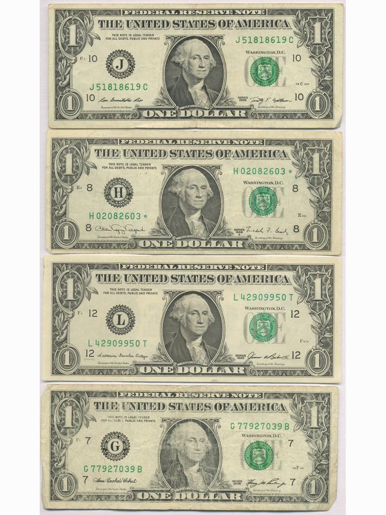 U.S.A. STAR NOTE and Three One Dollar Notes (1 of 2)