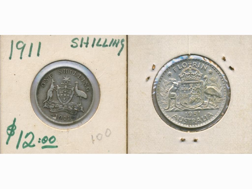 Two Australian Silver Predecimal Coins (1 of 2)