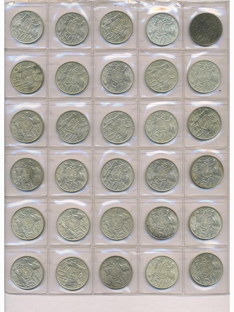 Thirty (30) 1966 Round Fifty-Cent Coins 80% Silver (1 of 2)