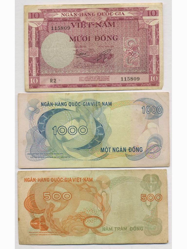 Seven (7) Vietnamese Notes (1 of 4)