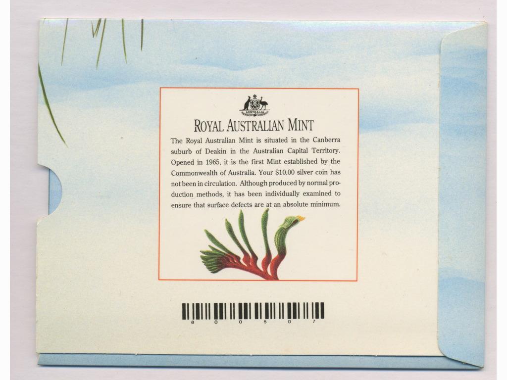 1990 Ten Dollar Silver "Western Australia" Coin (1 of 5)