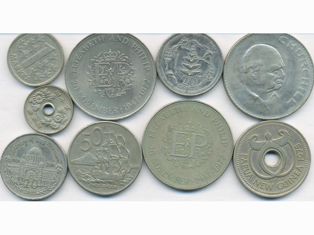 Nine Assorted Coins (1 of 2)
