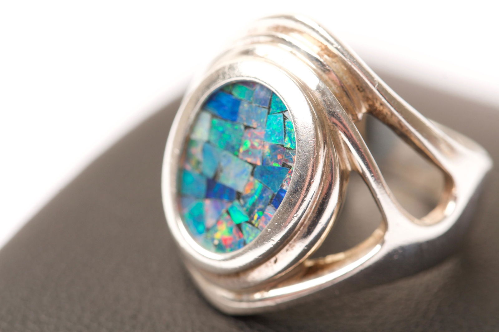 Sterling Silver and Quality Opal-Chip Ring (1 of 6)