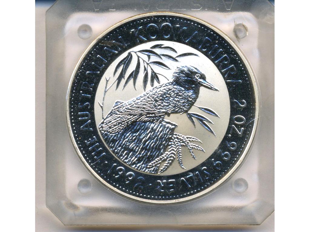 1992 Two-Ounce Kookaburra Silver Two Dollar Coin (1 of 2)