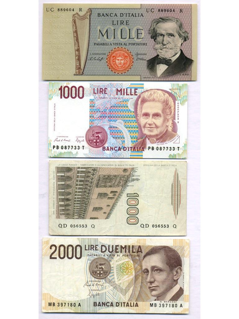 Eight (8) Italian Bank Notes (1 of 4)