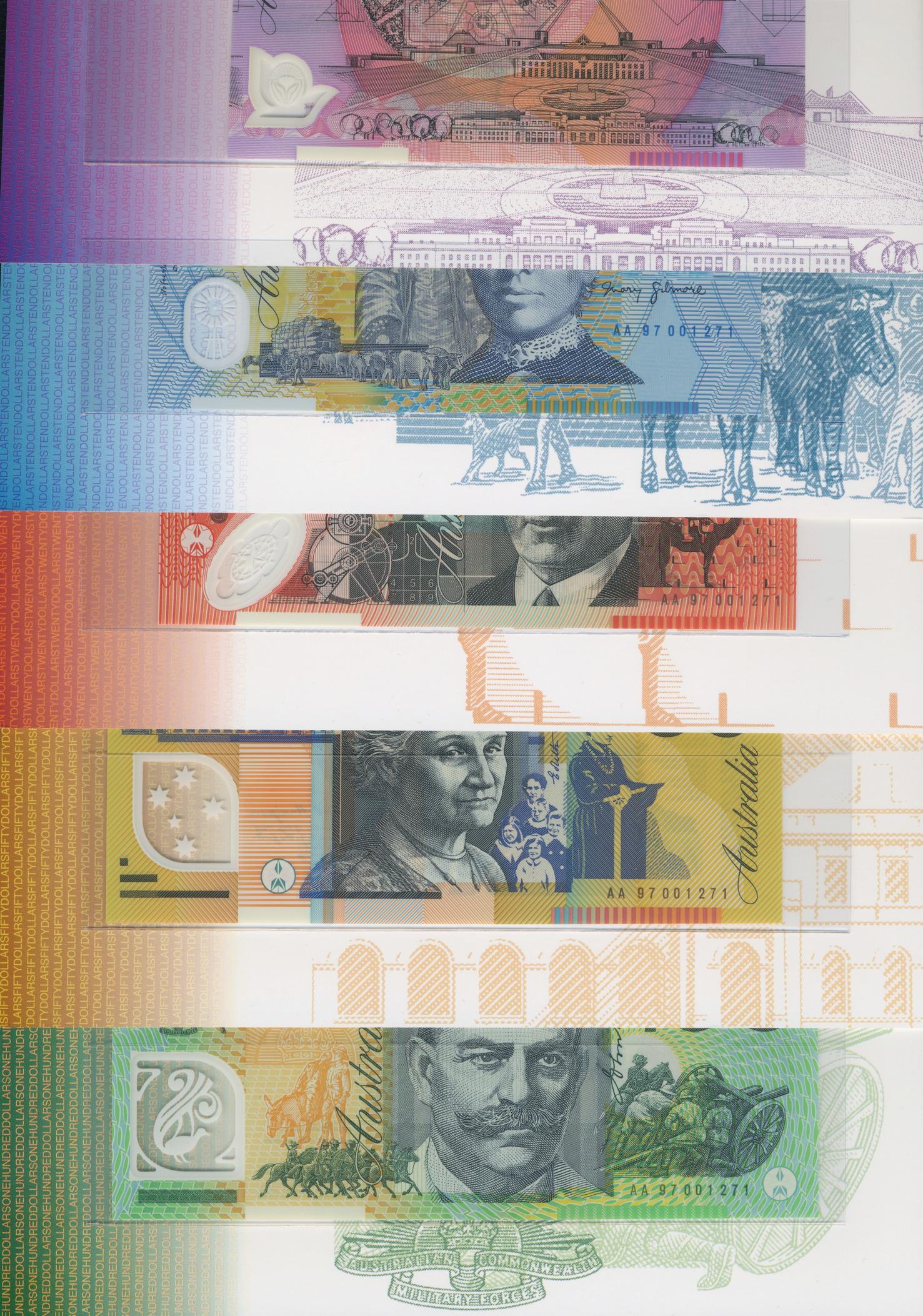 SAME-SERIAL Australian Deluxe Polymer Five-Note Pack (1 of 6)
