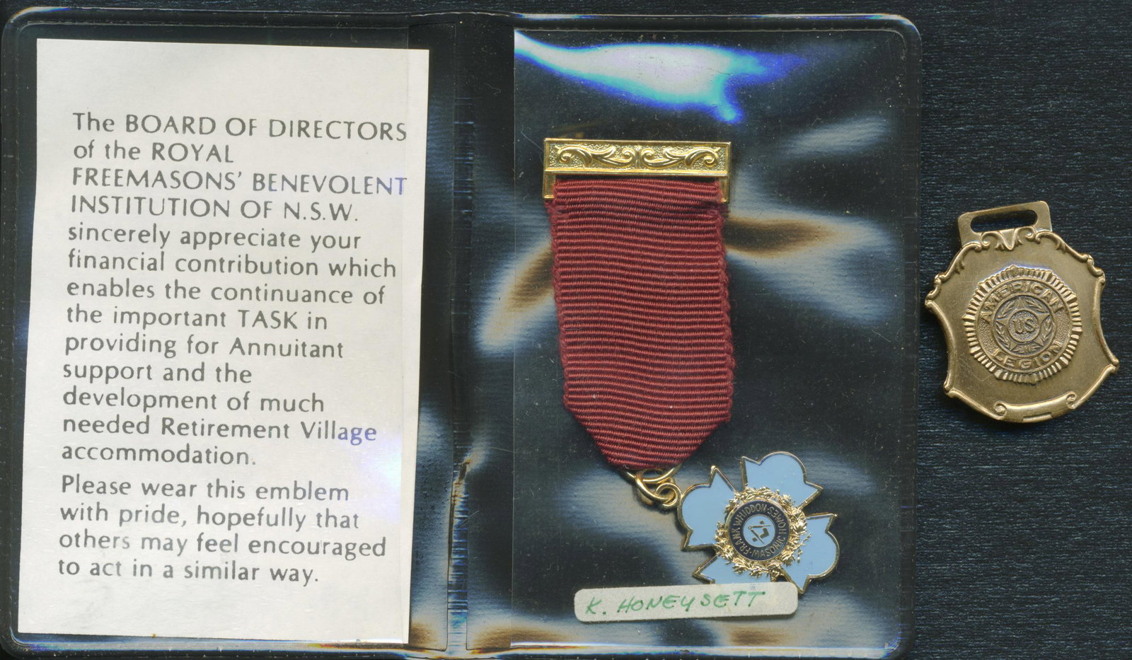FBI Masonic Order & American League Medals: Quantity: 2 Condition: Good Origin: American Item location: NSW, Australia Shipping: In-house shipping available (+5%) see Payments and