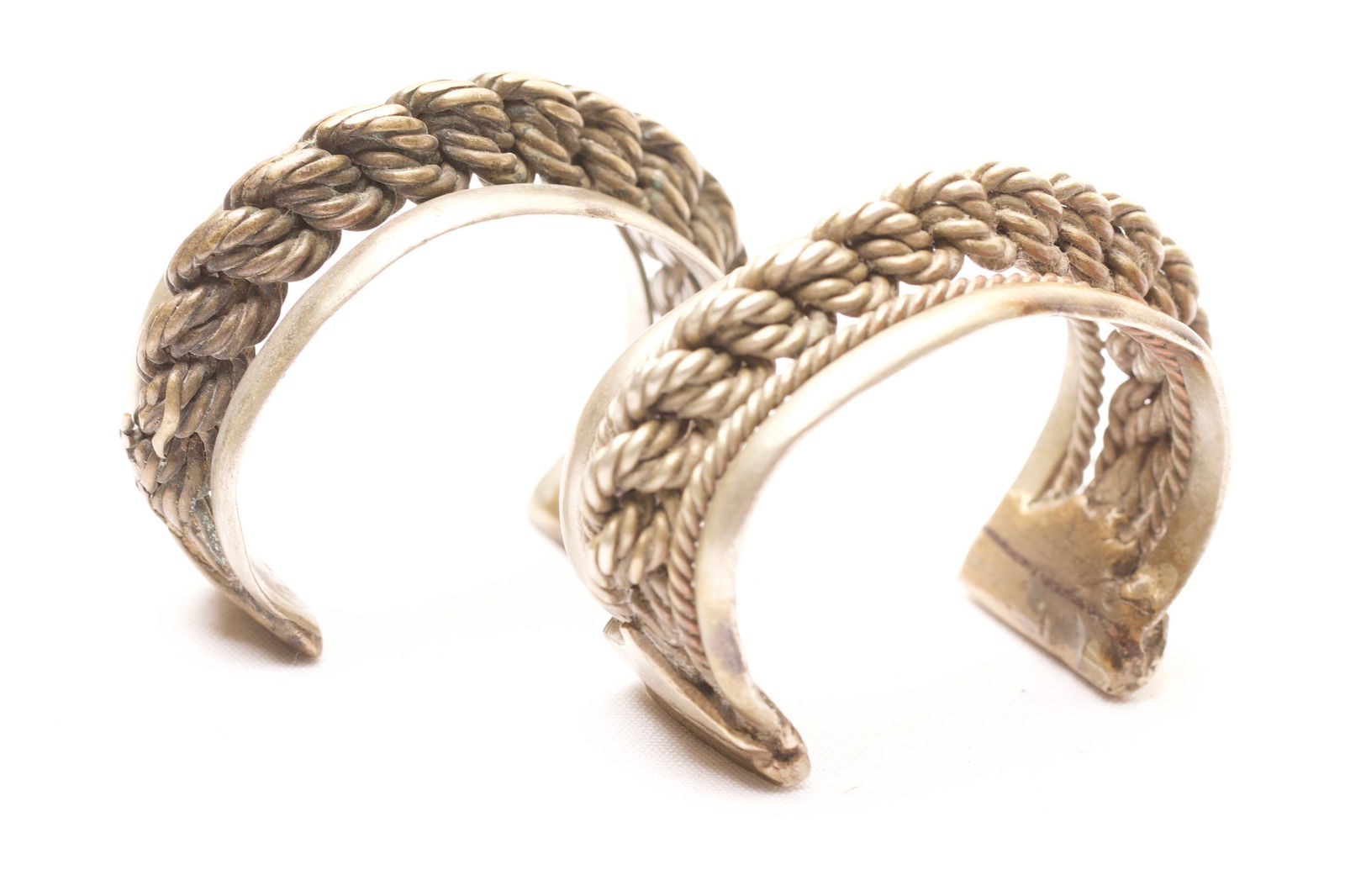 Two (2) Early Bedouin Tribal Cuff Bracelets (1 of 4)