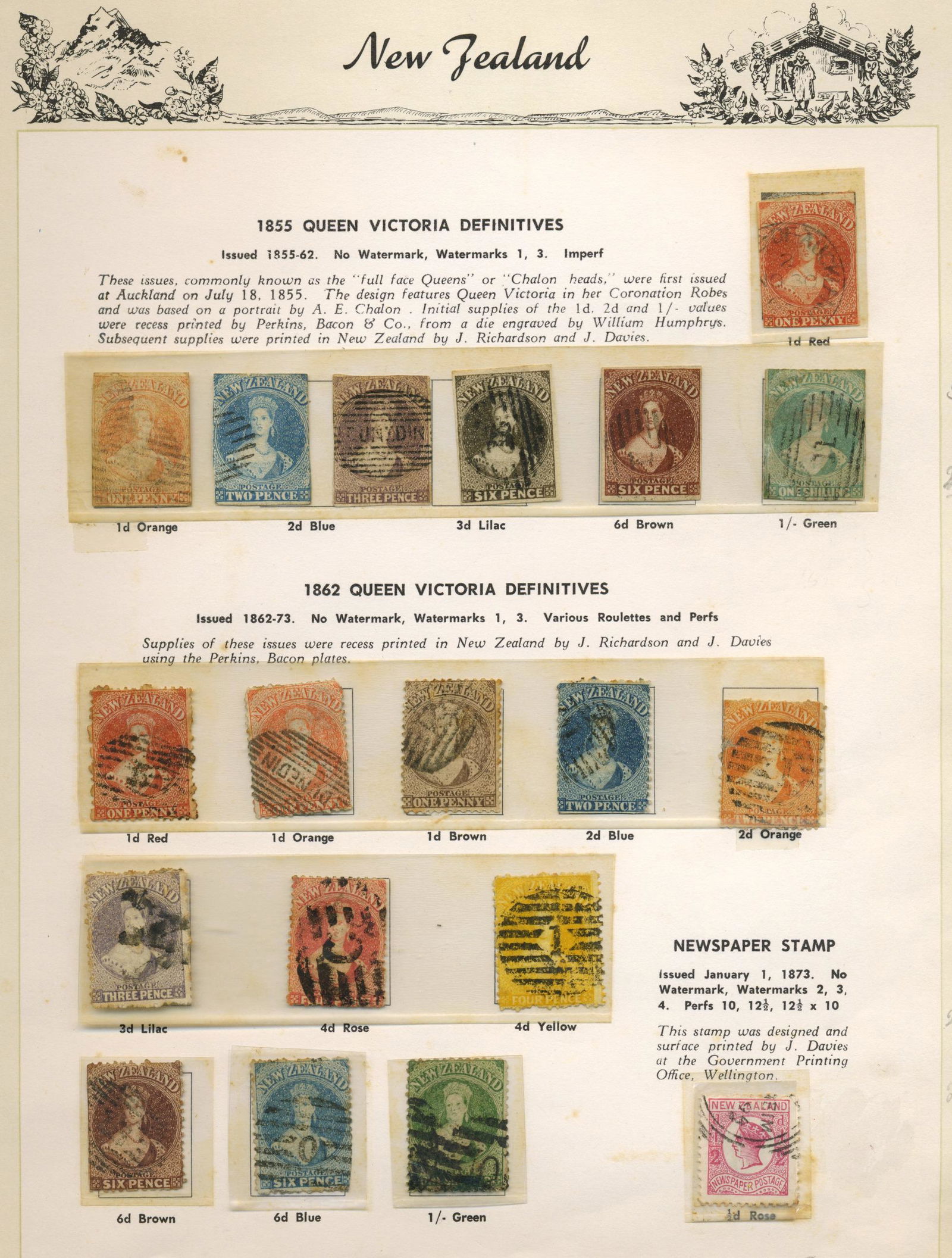 126 RARE Antique New Zealand Stamp Collection 1855 - 1920s (1 of 8)