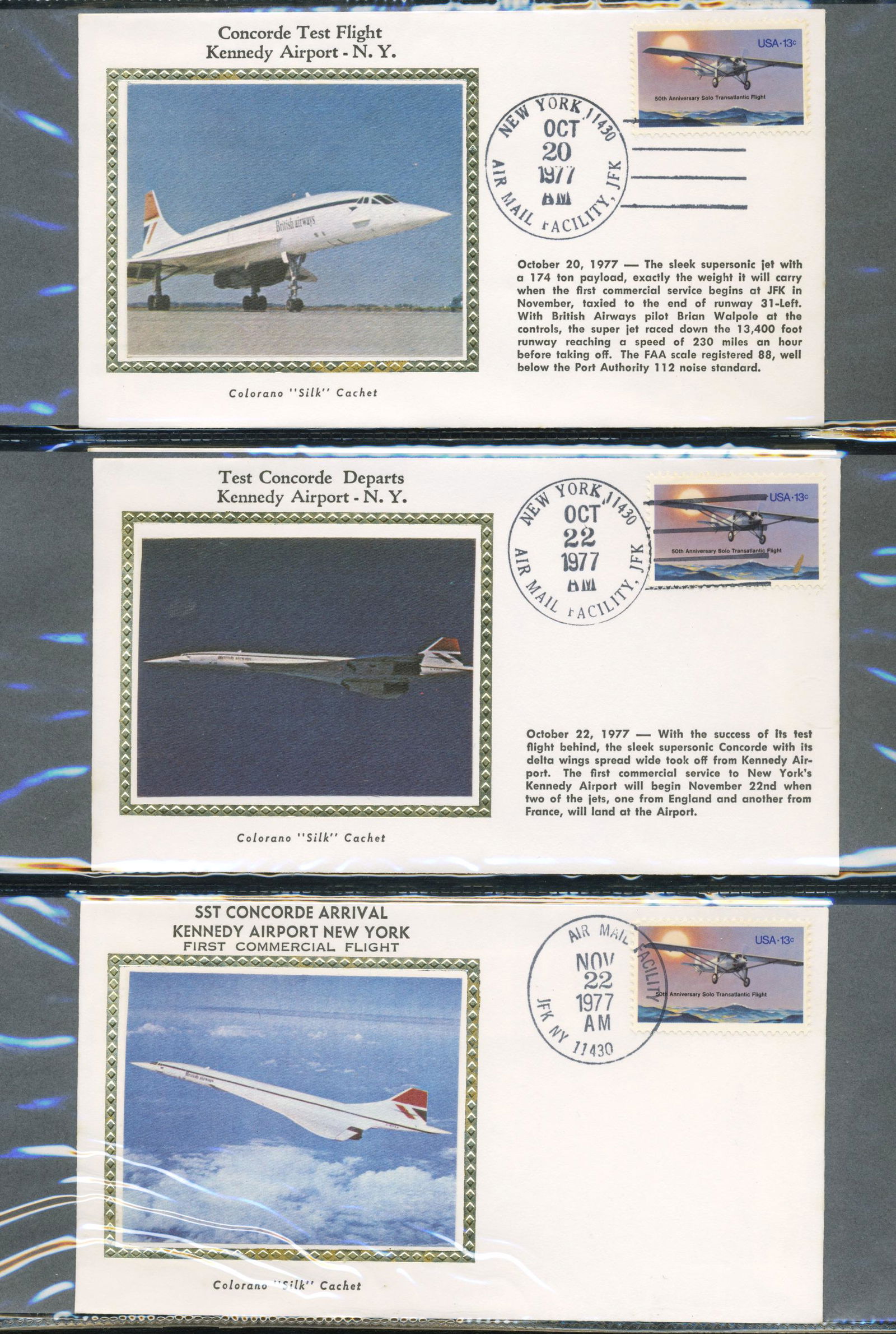 50+ USA Aerospace & Aeronautical FDCs: Fifty-one (51) Mostly Aerospace and NASA Early 1980s First Day Covers also including Concorde First Flight and John Lennon: 1977 Concorde Test Flight, Kennedy NY 1977 Test Concorde Departs 1977 First