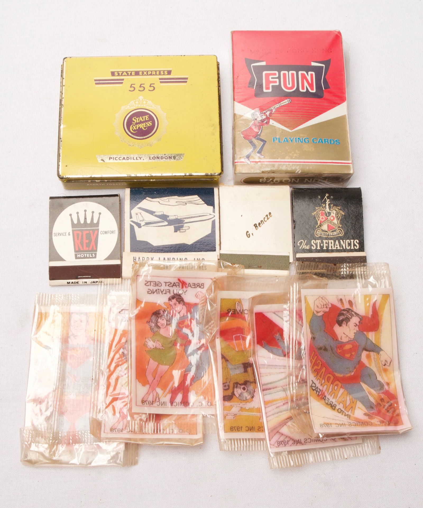 Naughty Playing Cards, Tobacco Tin & Superman Cards (1 of 6)