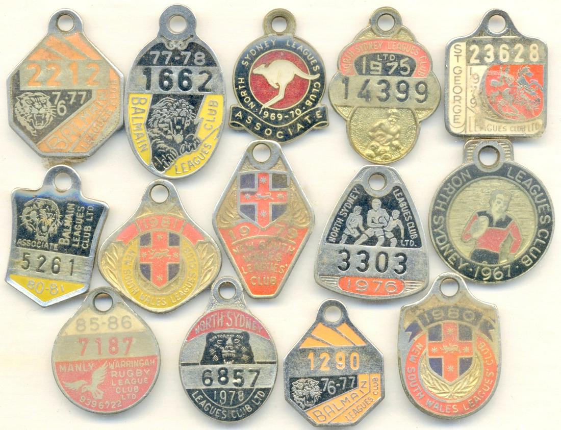 Vintage 1960s-80s Rugby Leagues Club Badges (14) (1 of 1)