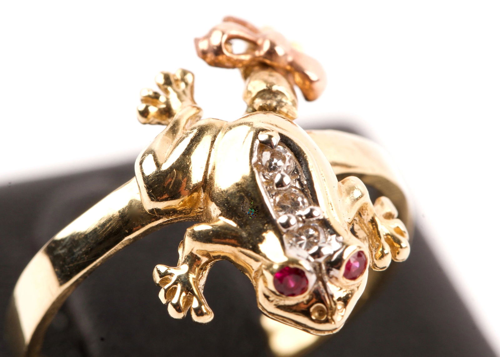 Rose & Yellow Gold Frog Design Ring (1 of 3)