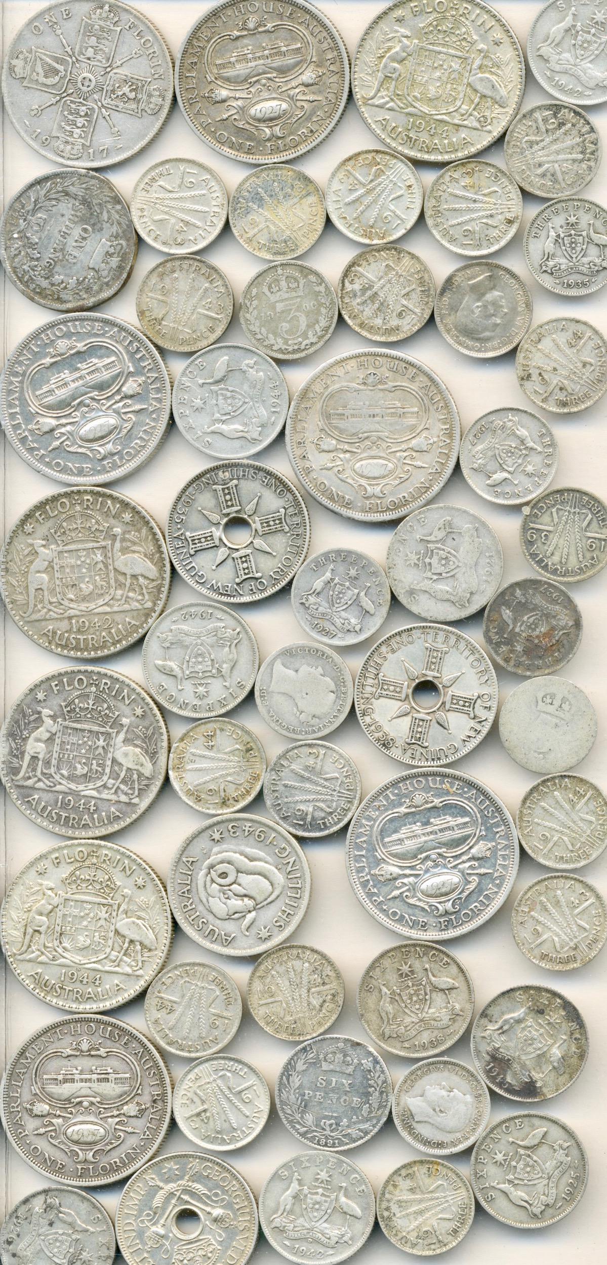 Around Fifty STERLING SILVER British  & Colonial World Coins (1 of 4)