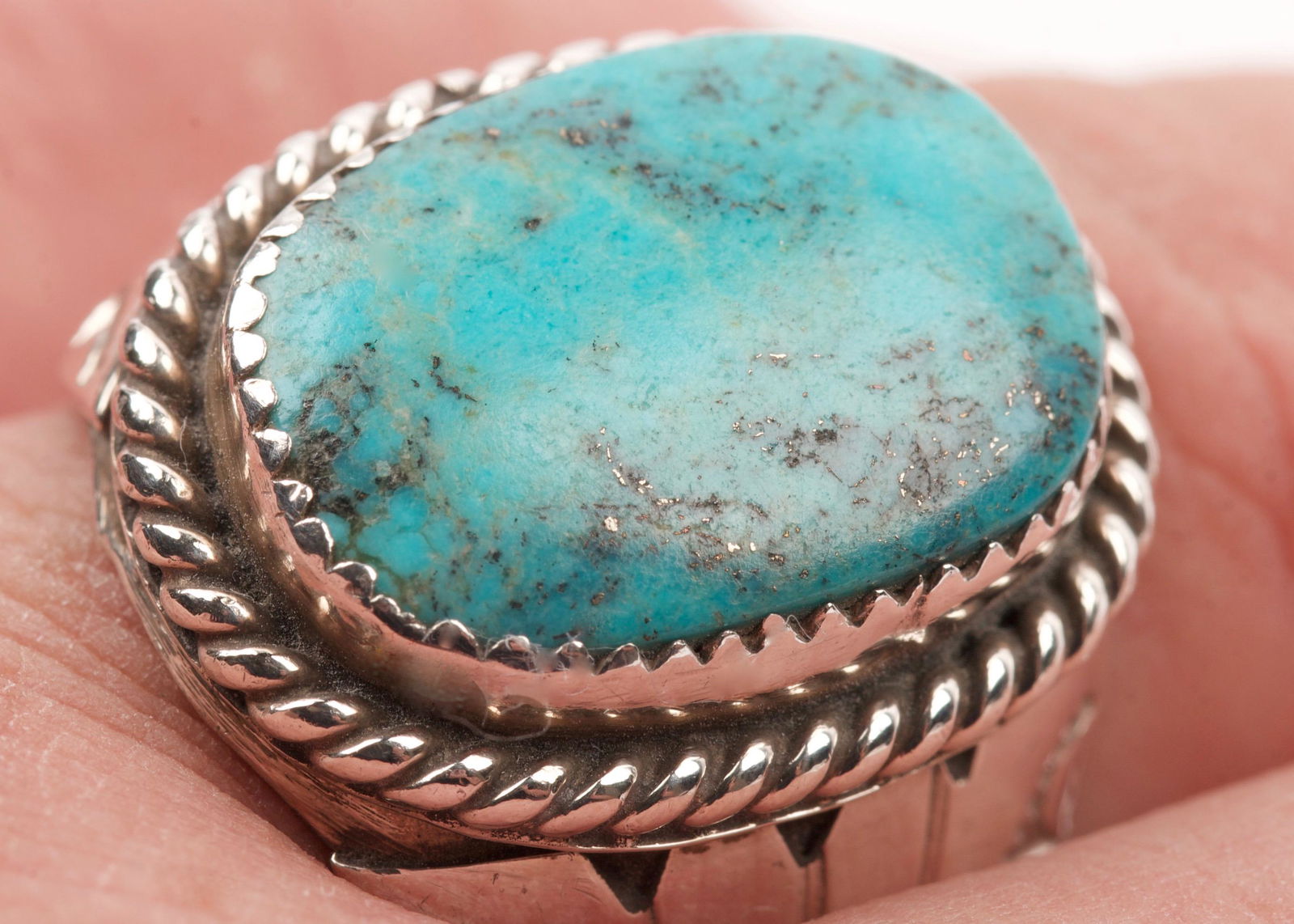 Navajo Turquoise and Sterling Silver Ring, Signed (1 of 4)
