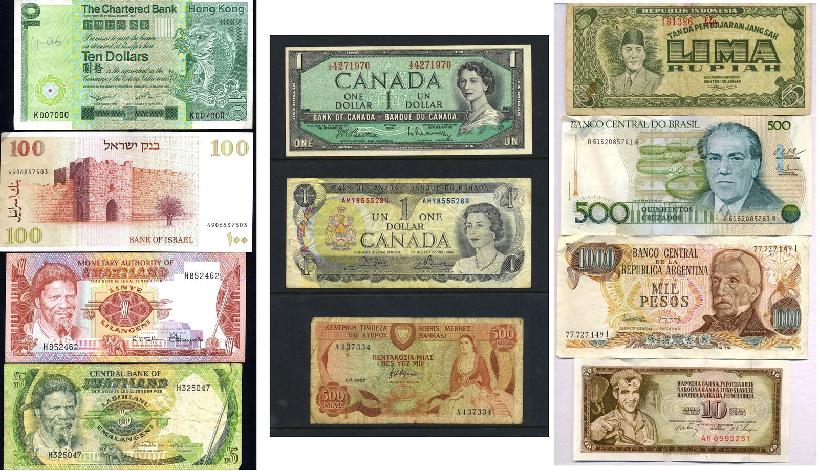 Fourteen Vintage World Banknotes (14) (1 of 7)