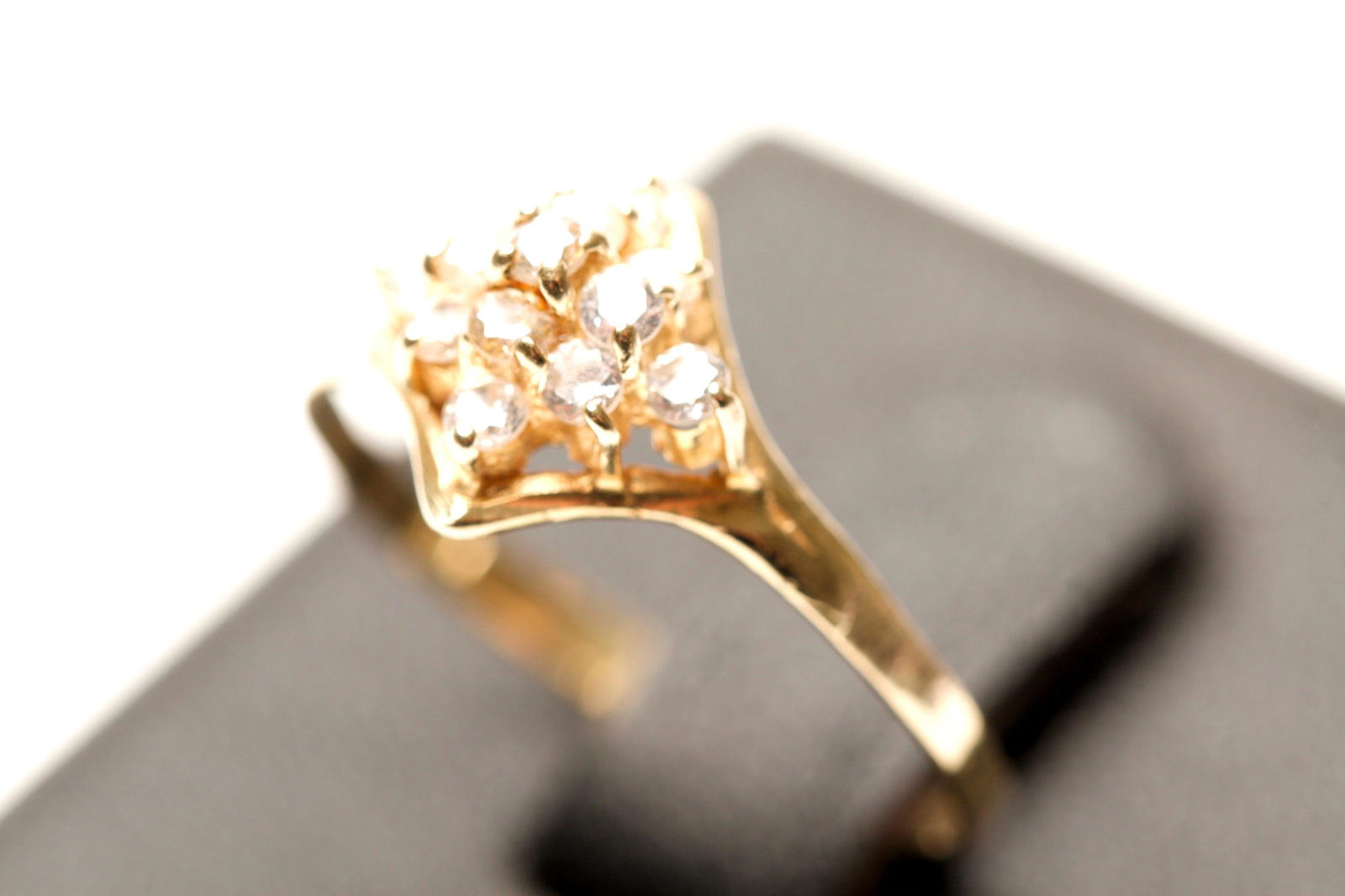 14K Yellow Gold & White Stone Ring (1 of 5)