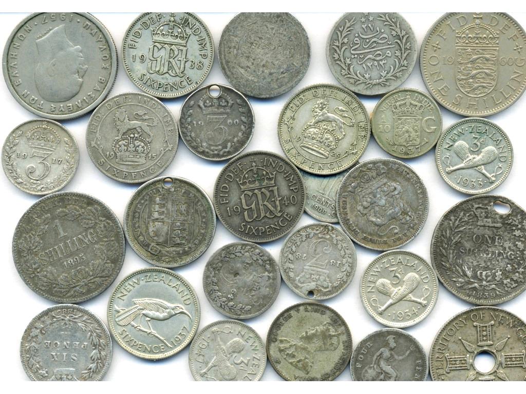 Twenty Six (26) Assorted SILVER World Coins (1 of 1)