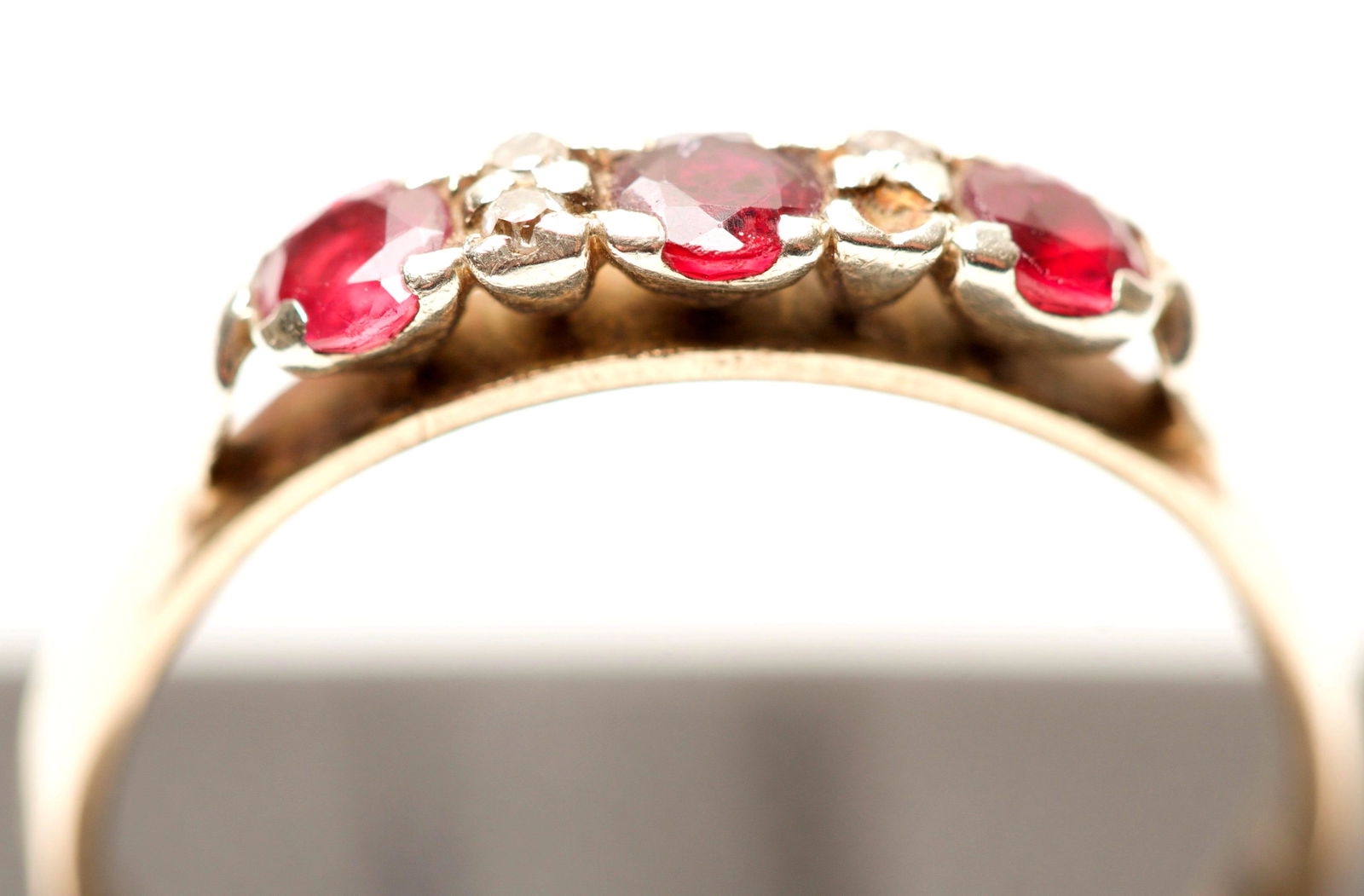 9K Yellow Gold, Diamond & Ruby Ring (1 of 5)