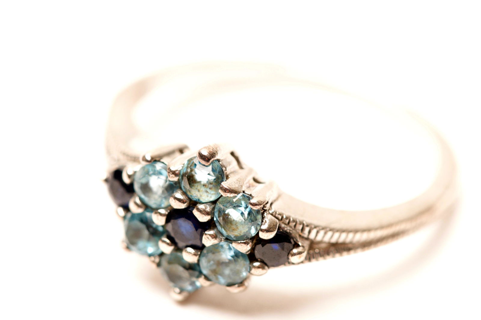 Sterling Silver & Coloured Gemstone Ring (1 of 4)