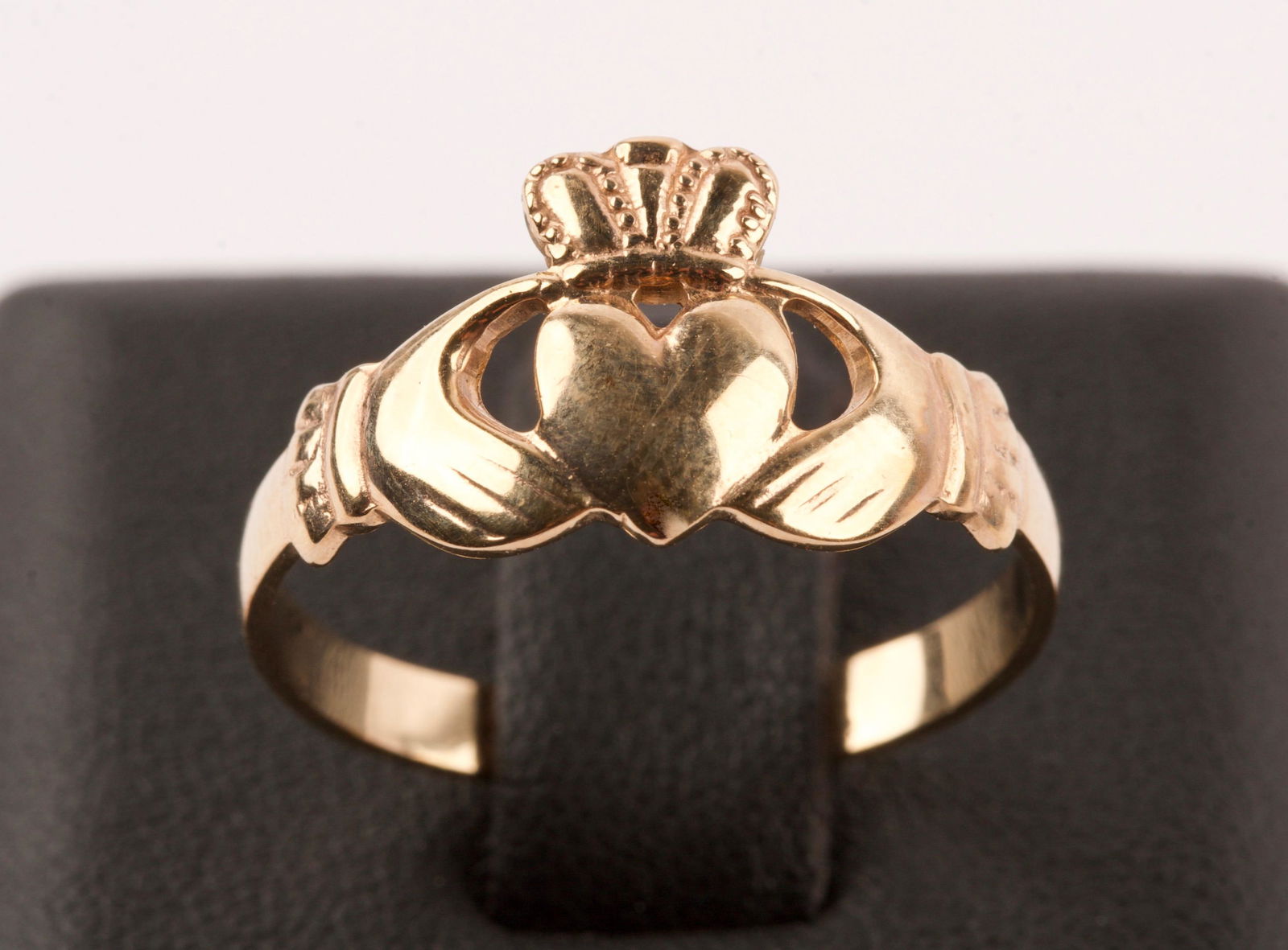 9K Yellow Gold Claddagh Ring, Made in Ireland (1 of 2)