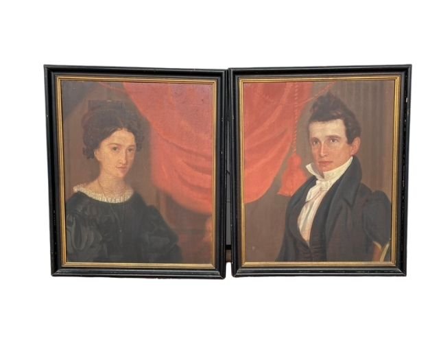 Pair of American Portraits, Oil on Panel (1 of 6)