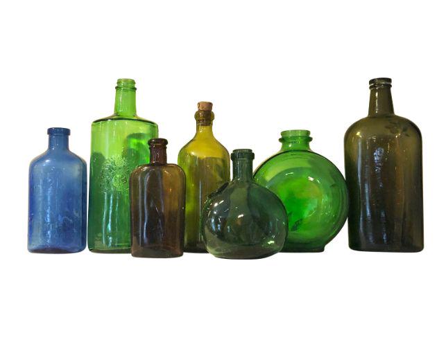 Collection of Vintage Colored Glass Bottles (1 of 6)