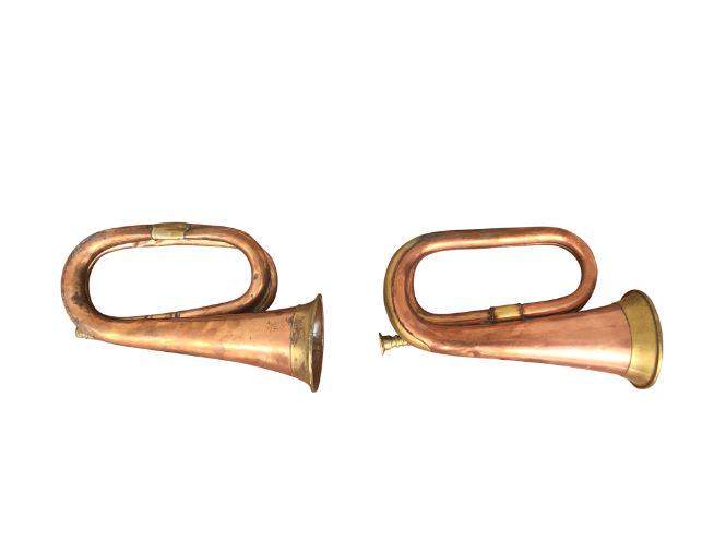 Vintage Copper and Brass Bugle Horns (1 of 6)