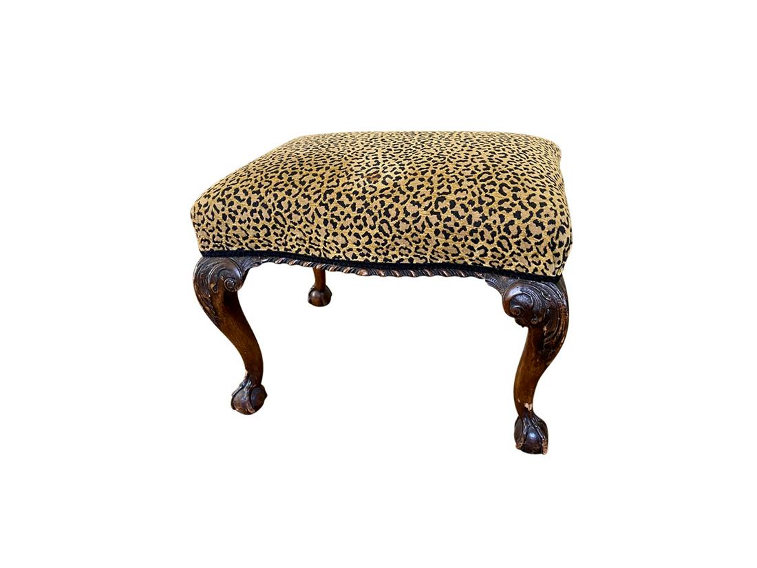 Leopard Covered Chippendale Stool (1 of 10)