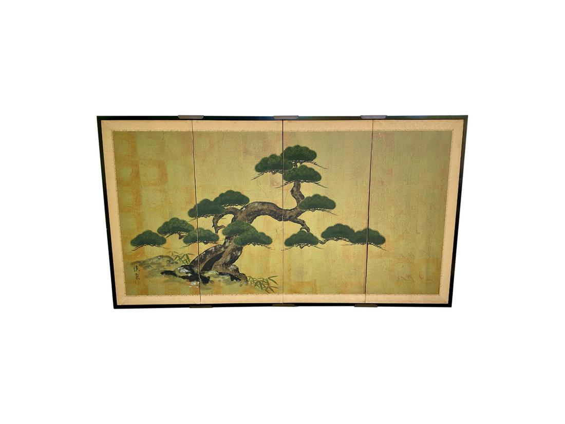 Japanese Four Panel Screen, Framed (1 of 12)
