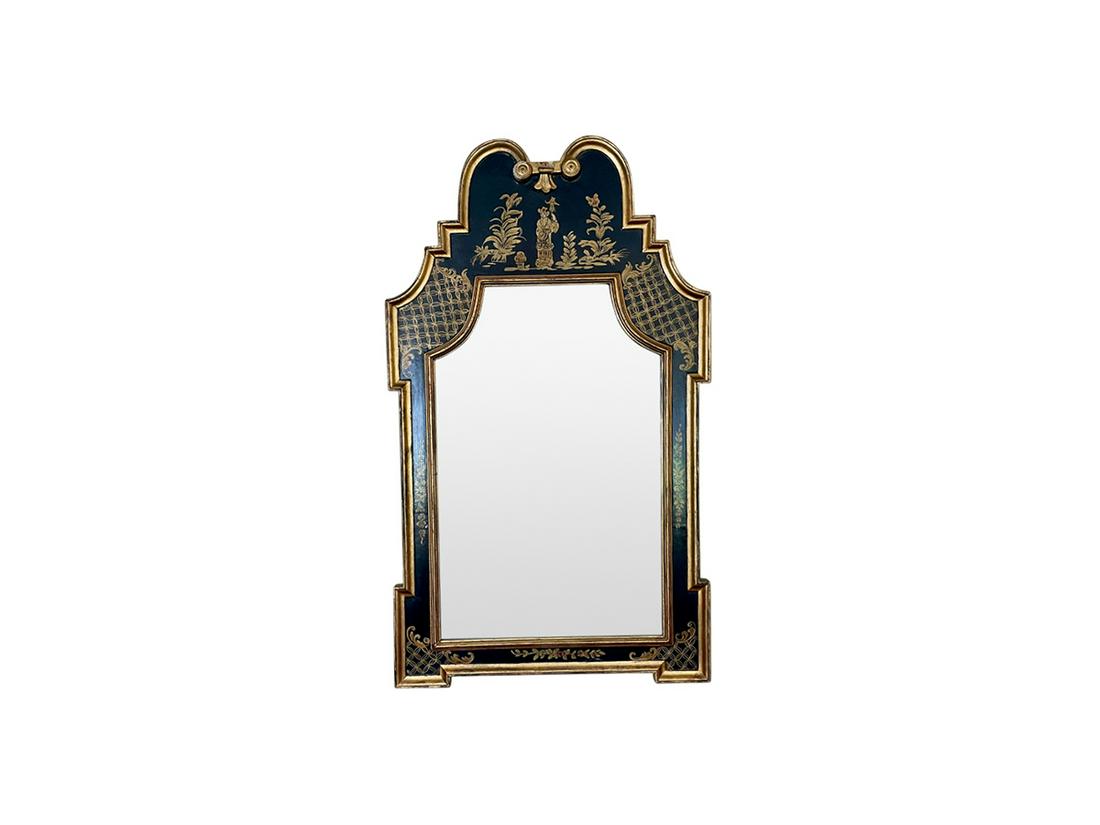 Black and Gold Chinoiserie Mirror (1 of 11)