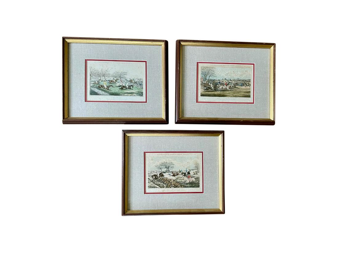 R. Ackermann's Steeple Chase Scraps, Set of 3 prints. Engraved J. Harris. (1 of 12)