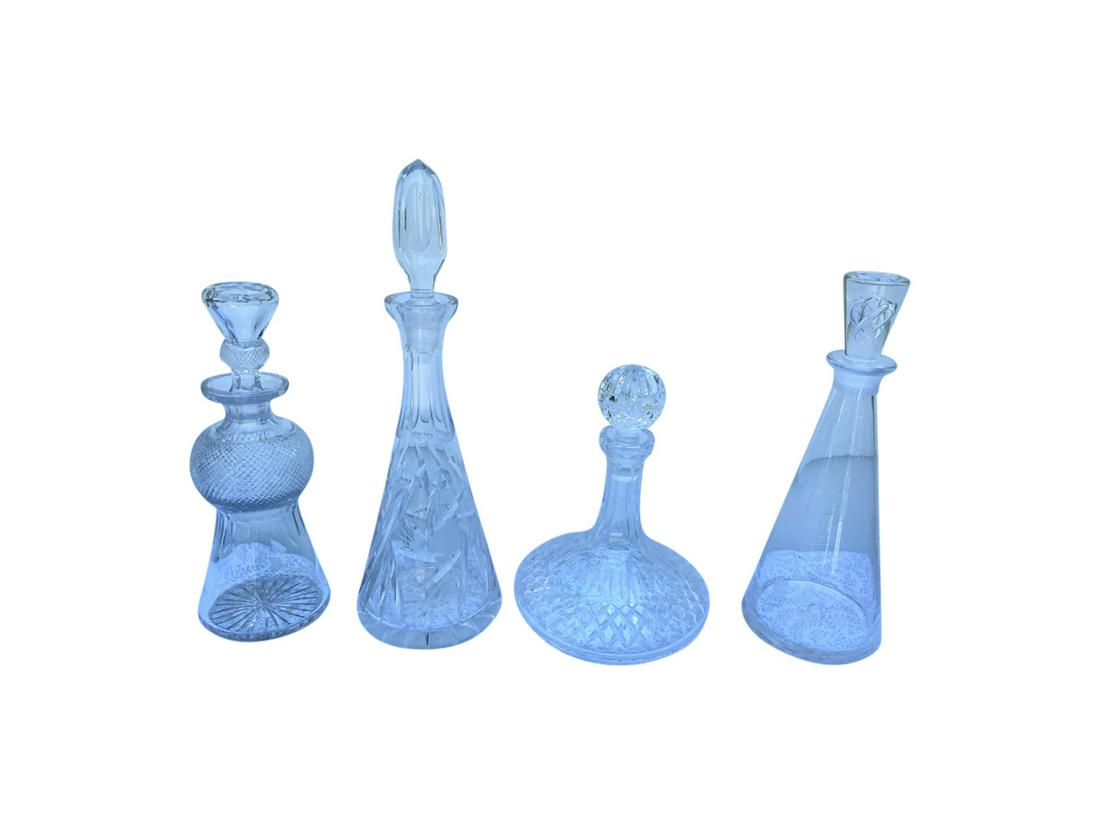 Cut Crystal Decanters, Set of 4 (1 of 8)