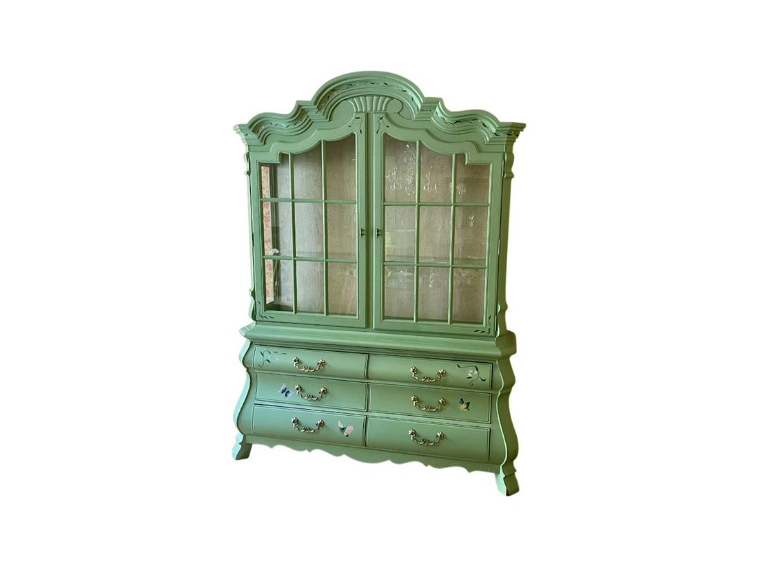 Vintage Drexel Paint Decorated China Cabinet (1 of 16)
