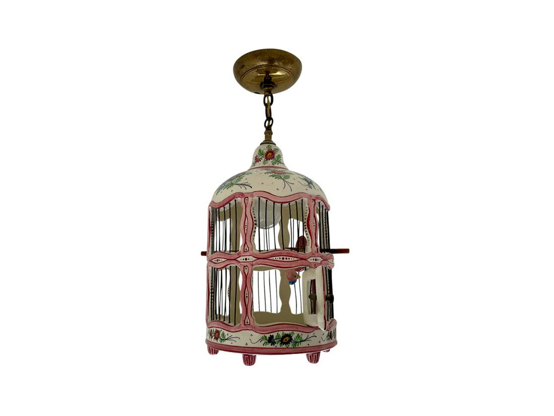 French Faience Bird Cage Chandelier (1 of 12)