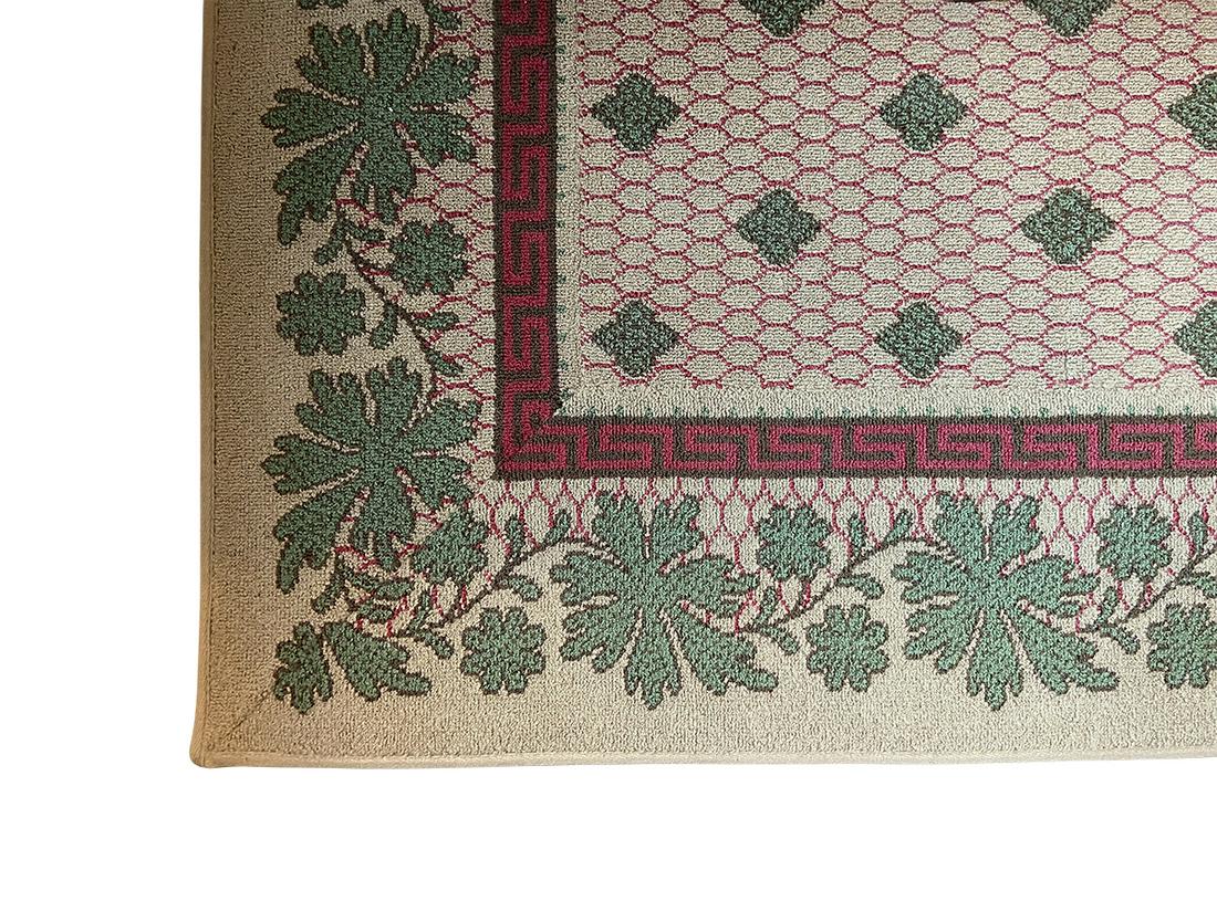 10 x 15 Patterson Flynn Raspberry and Green Rug With Greek Key Border (1 of 5)