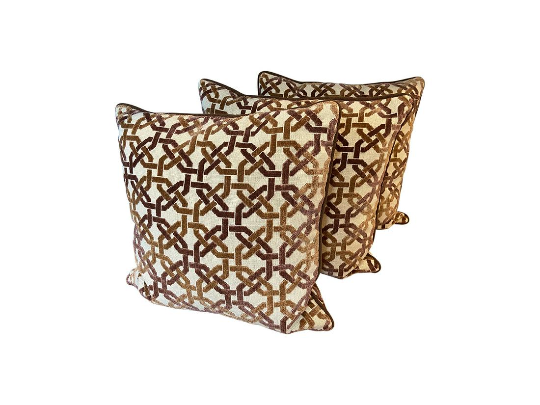 Geometric Pillows with Down Inserts, Set of 3: 20 x 20