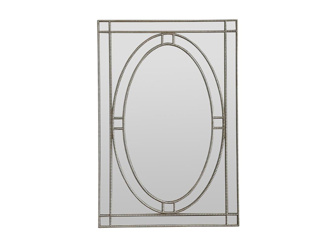 Nailhead Decorated Mirror, 28in x 44in: 28in x 44in x 1.25in