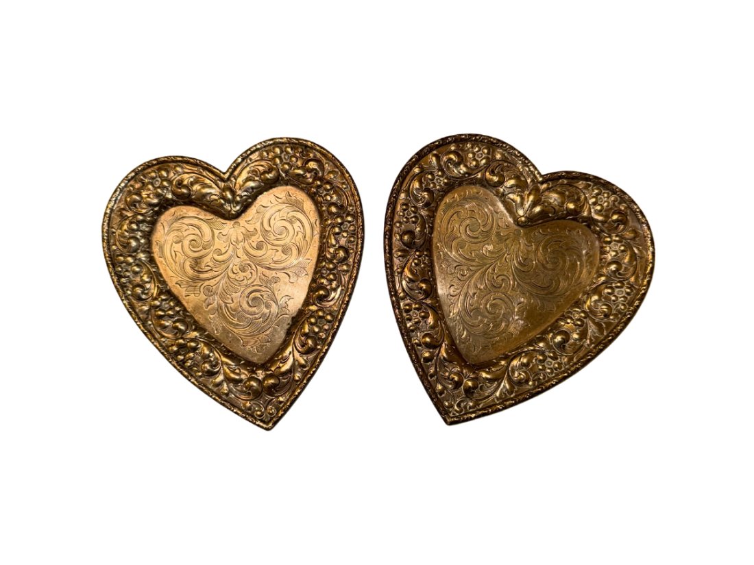 Antique Howard & Co Sterling Silver Heart Trinket Dishes, Inscribed and Dated (1 of 6)