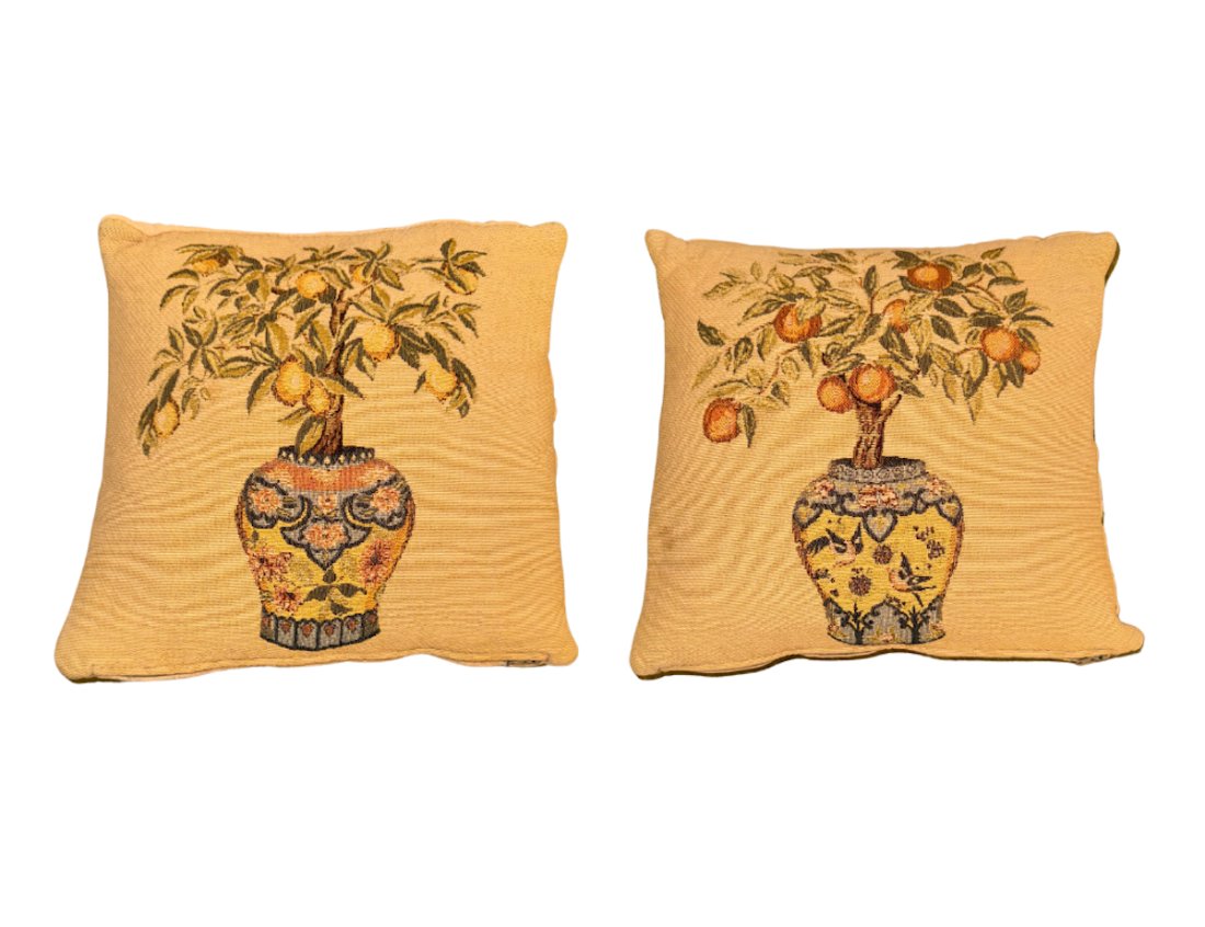 Scully & Scully Orange and Lemon Tree Tapestry Pillows (1 of 3)