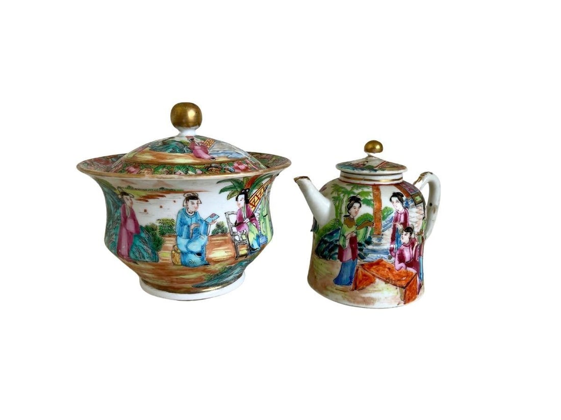 Rose Mandarin Lidded Bowl and Petite Teapot (1 of 16)