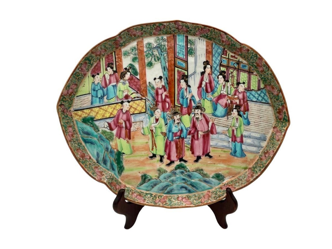 Rose Mandarin Oval Server, Circa 1840 (1 of 6)