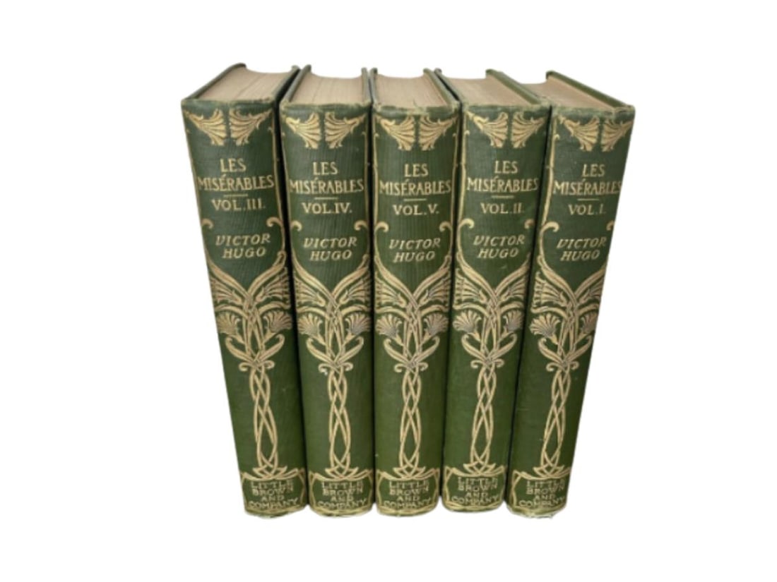 Victor Hugo, Les Miserables,  Volumes 1-5, Copyright 1887 (1 of 1)