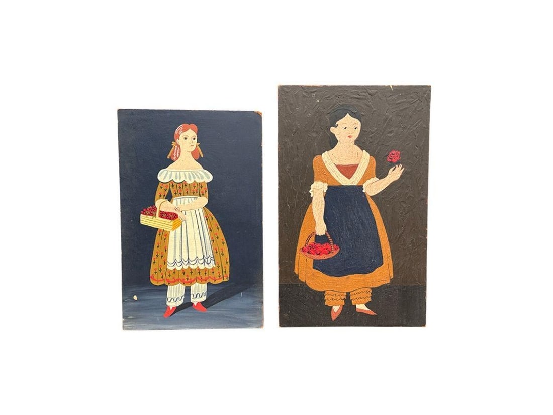 American Folk Art Paintings, Set of 2 (1 of 16)
