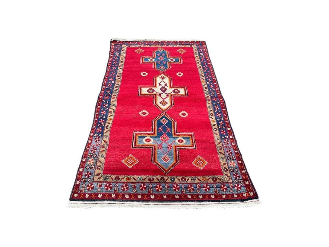 4'6  x 8' Vintage Red Caucasian Kazak Rug (1 of 7)