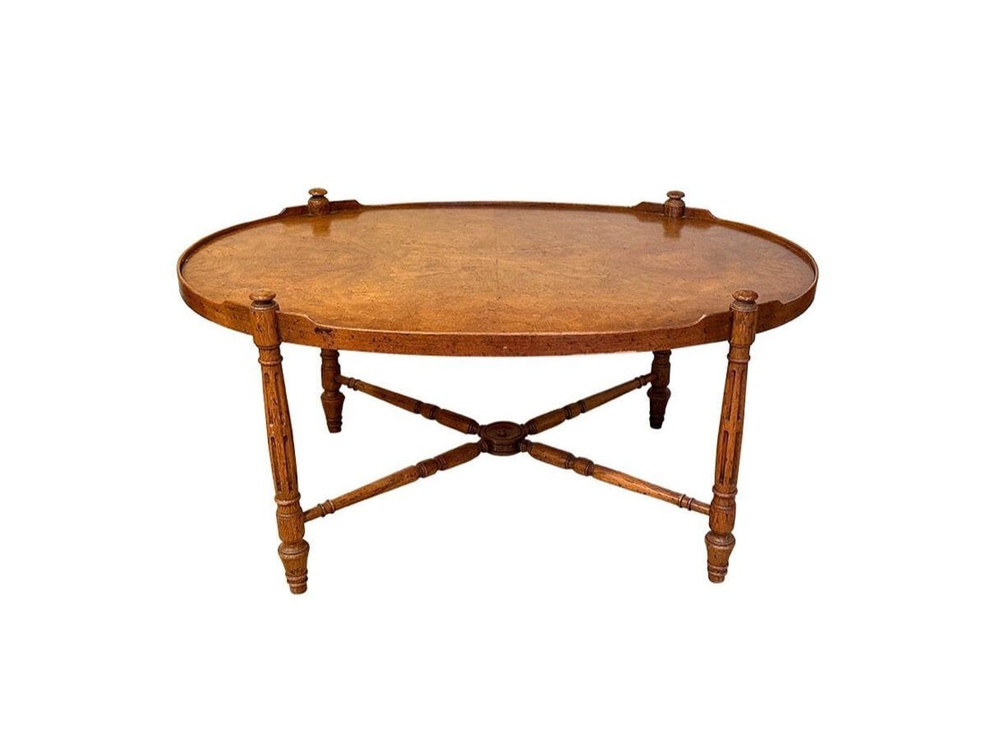 Heritage Burl Walnut Oval Coffee Table (1 of 8)