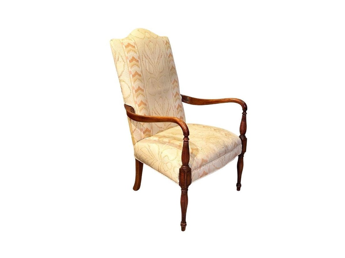 Antique Federal Style Arm Chair: 25in w x 24in d x 43in h, Seat height: 18, Arm height: 27in