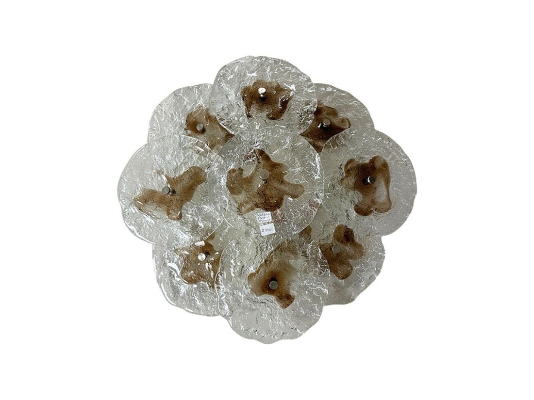 Mazzega Murano Disc Flush Mount Light Fixture (1 of 10)