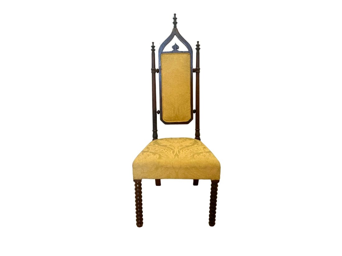 Antique Child's Side Chair: 14.5in w x 15.5in d x 38.5in h, Seat height:13in. A little bit wobbly.