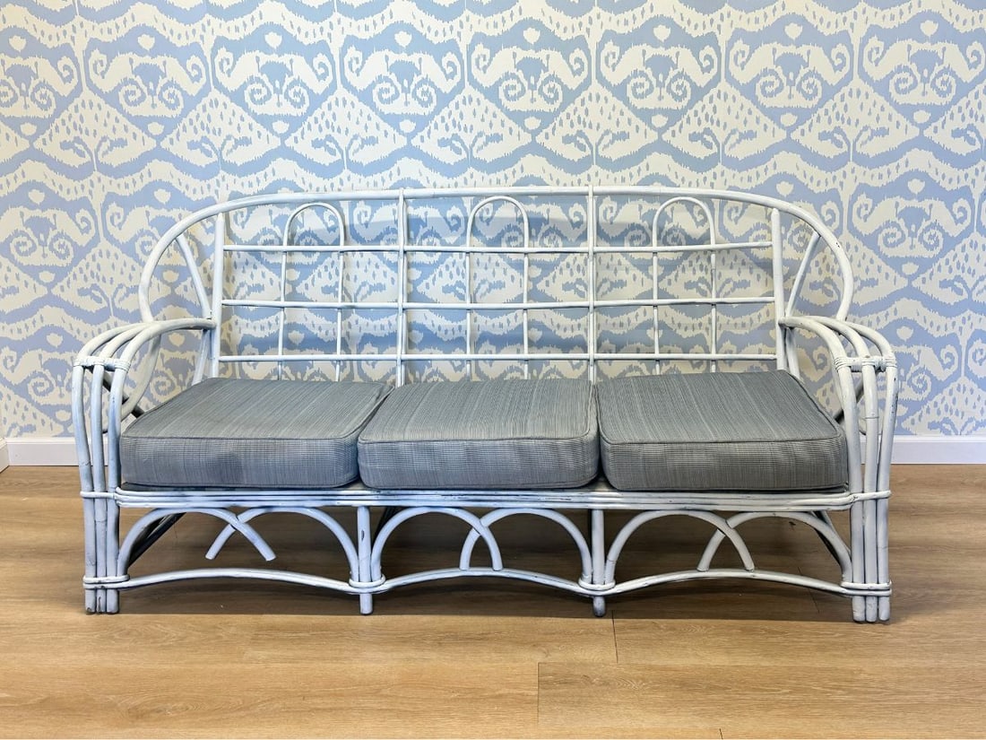 Painted Vintage Rattan Sofa (1 of 13)